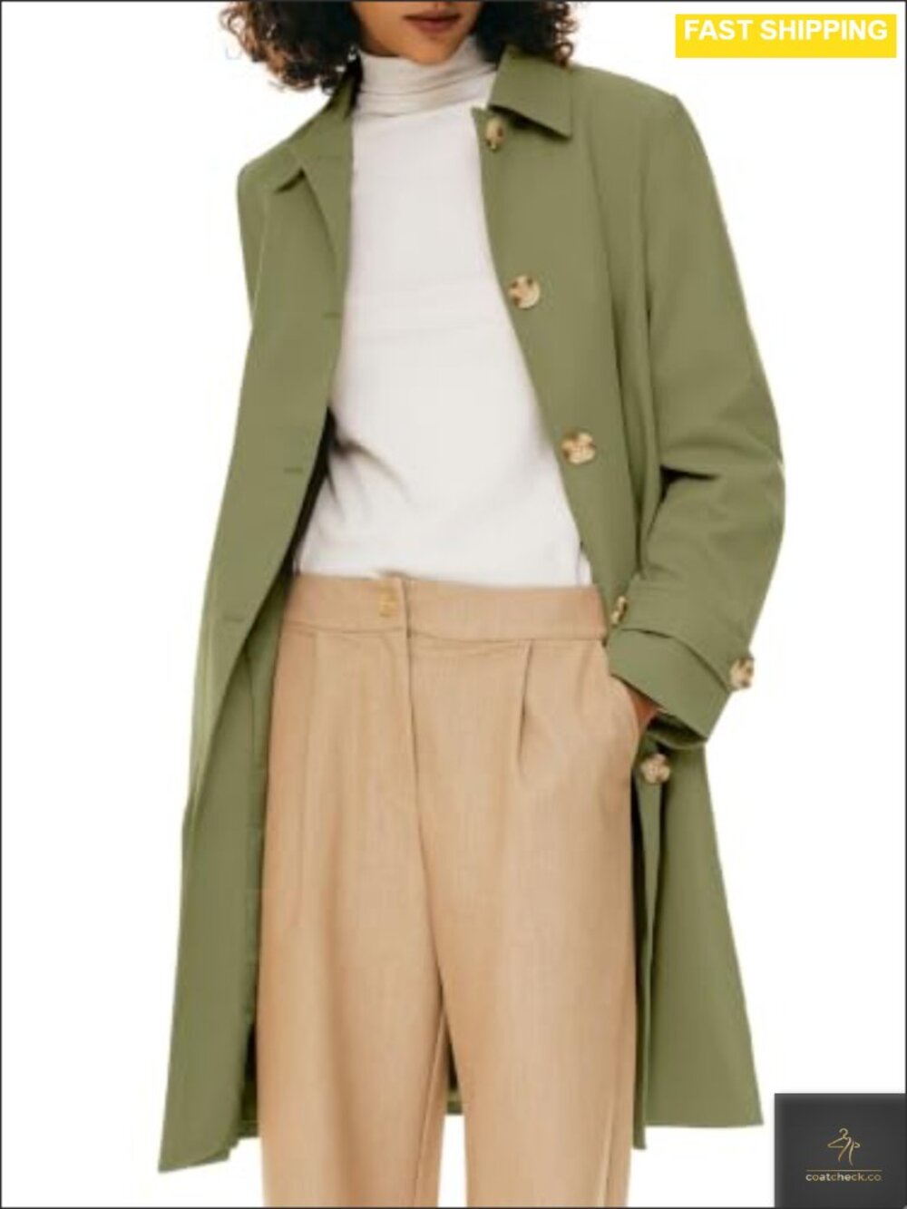Orolay Single Breasted Trench Coat Mid-Long Classic Lapel